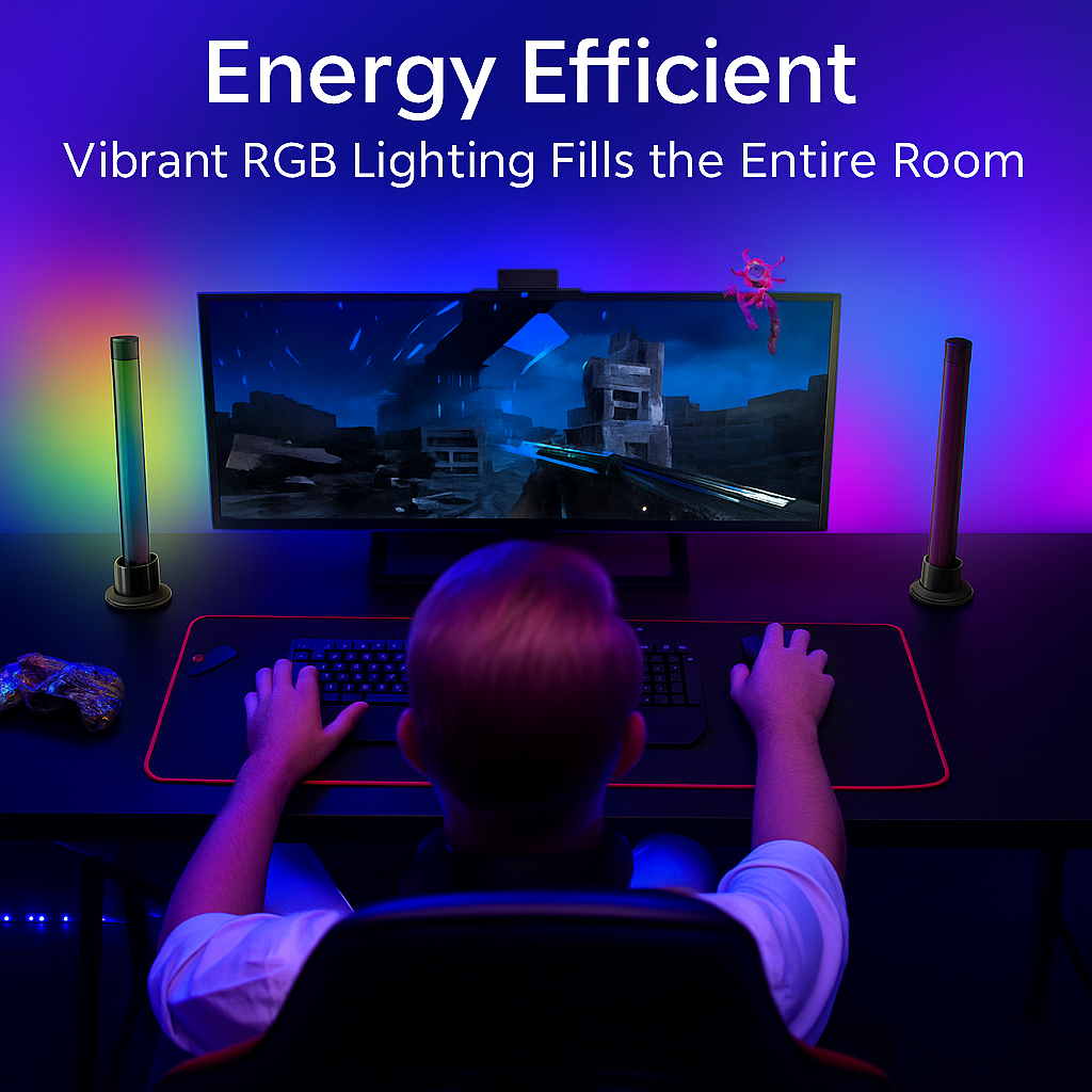 RGB Atmosphere Tower Duo – Smart LED Desk/Room Accent Lights 🌈