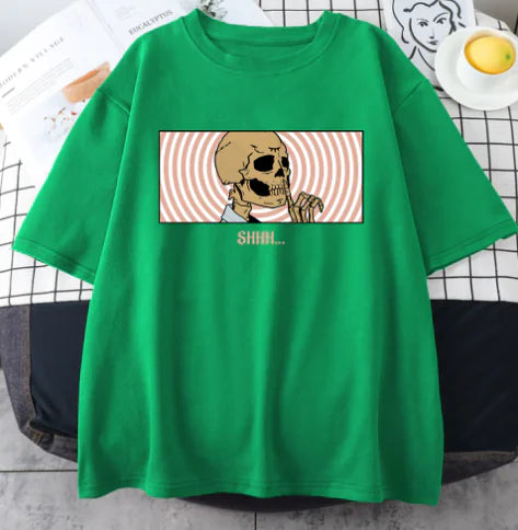 Shhh Skeleton Oversized Tee 🩻