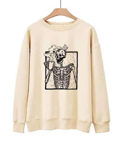 Dead Tired Skeleton Coffee Sweatshirt 💀
