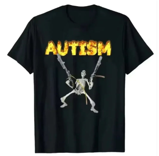 Autistic & Vibing Skeleton Tee 🩻